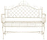  Safavieh Abner Wrought Iron Outdoor Garden Bench - Antique White - Bonton