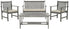  Safavieh Burbank 4 Piece Outdoor Set - Gray Wash/Beige - Bonton