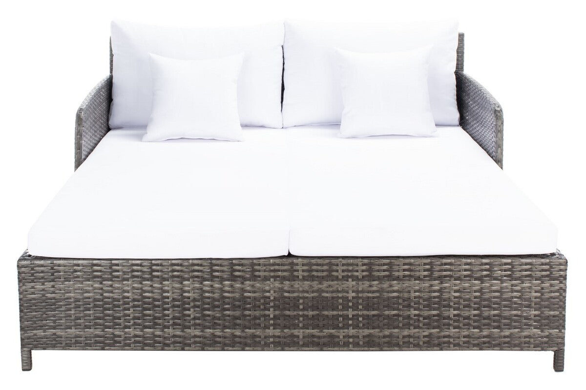  Safavieh Cadeo Outdoor Daybed - Gray/White - Bonton