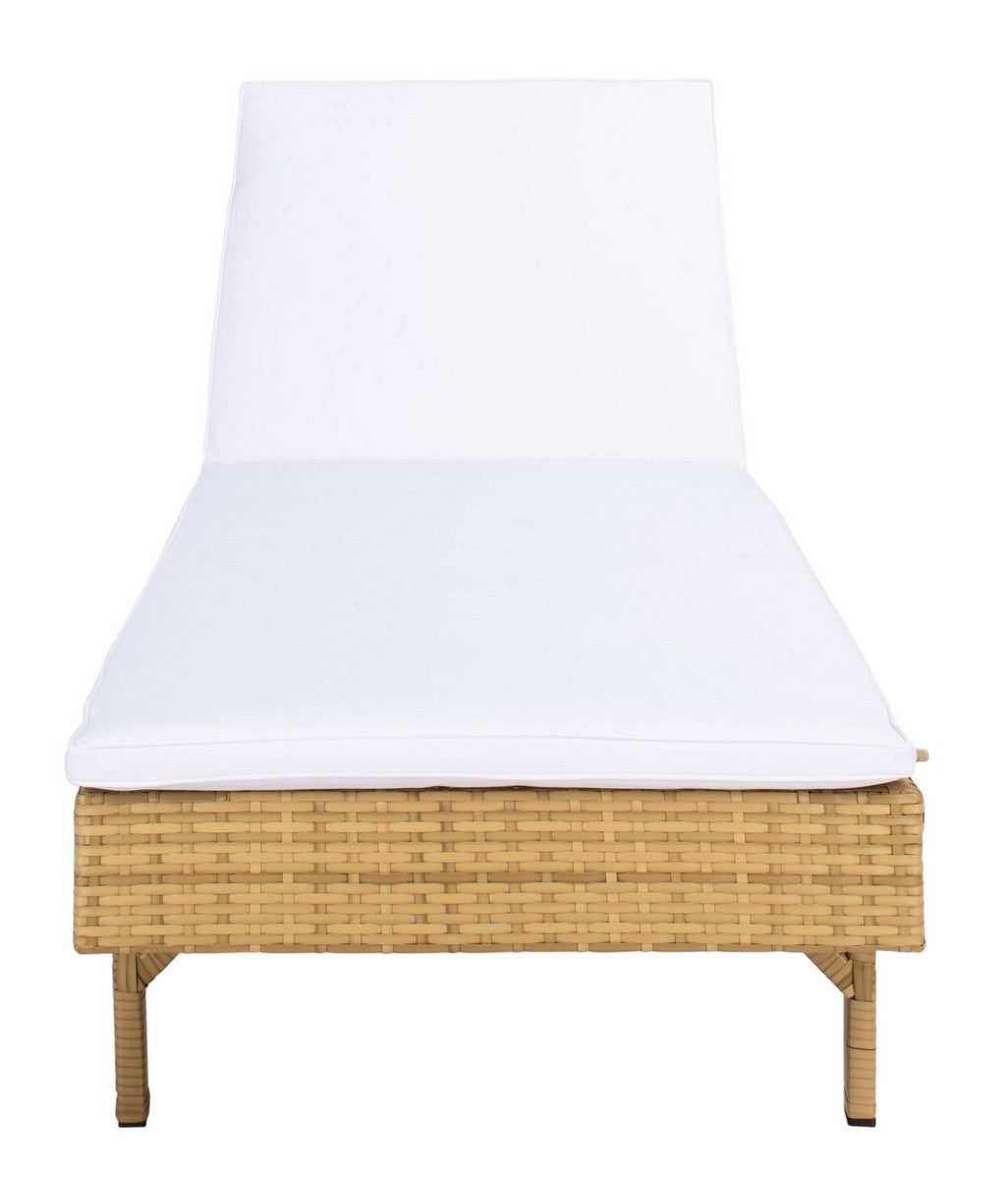  Safavieh Cam Outdoor Sun Lounger - Natural/White - Bonton