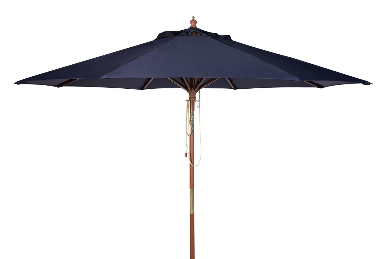  Safavieh Cannes Wooden Outdoor Umbrella - Navy - Bonton