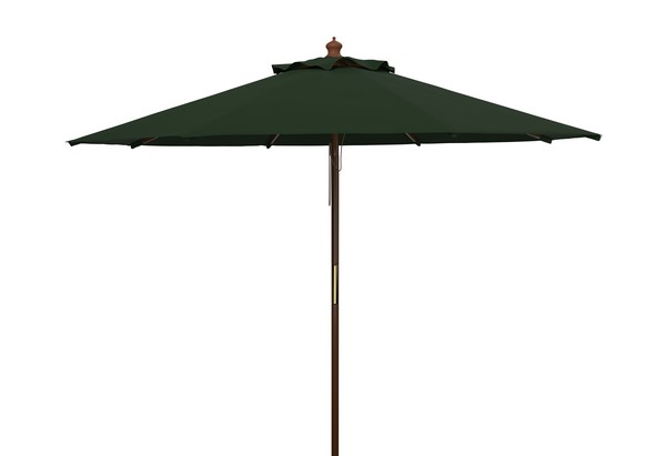  Safavieh Cannes Wooden Outdoor Umbrella - Hunter Green - Bonton