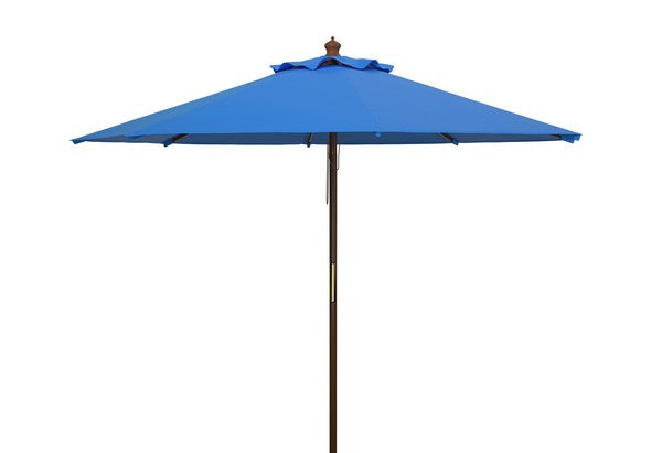  Safavieh Cannes Wooden Outdoor Umbrella - Pacific Blue - Bonton