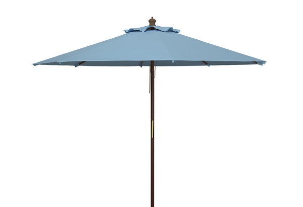  Safavieh Cannes Wooden Outdoor Umbrella - Blue - Bonton