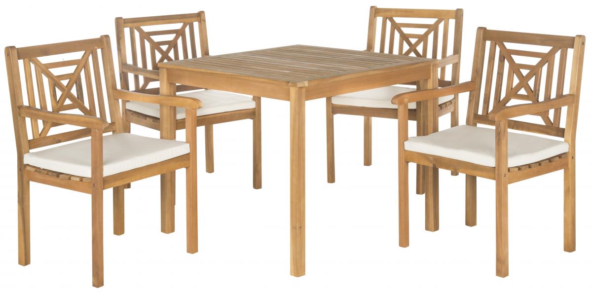  Safavieh Del Mar 5 Piece Dining Set - Natural/Beige - Bonton