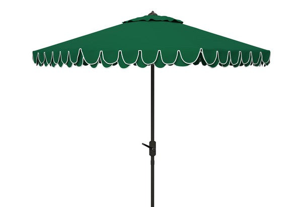  Safavieh Elegant Valance Auto Tilt Umbrella - Hunter Green - Bonton