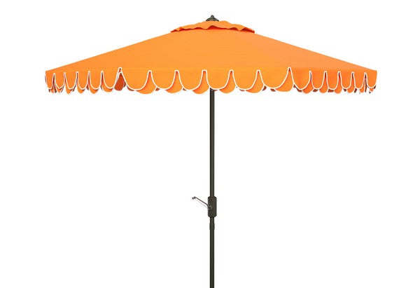  Safavieh Elegant Valance Auto Tilt Umbrella - Orange - Bonton