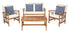  Safavieh Fontana 4 Piece Outdoor Set - Natural/Beige/Navy Stripe White - Bonton