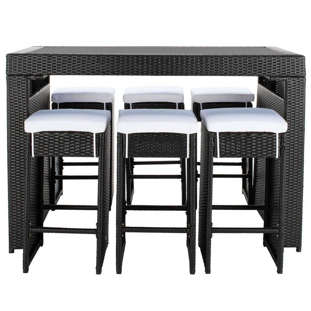  Safavieh Horus Dining Set - Black/Beige - Bonton