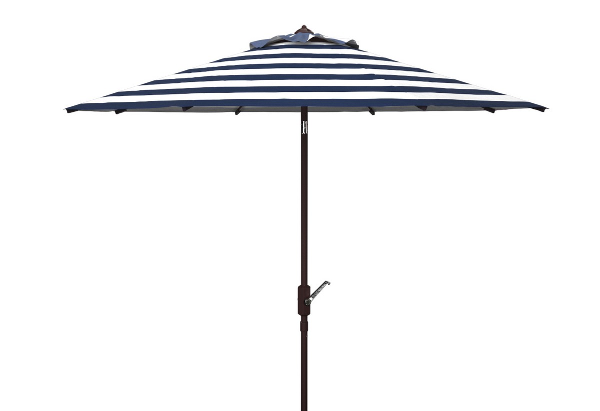  Safavieh Iris Fashion Line Round Umbrella - Navy/White - Bonton