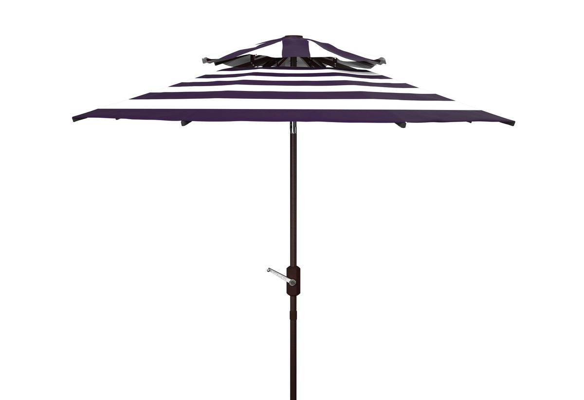  Safavieh Iris Fashion Line Double Top Umbrella - Navy/White - Bonton