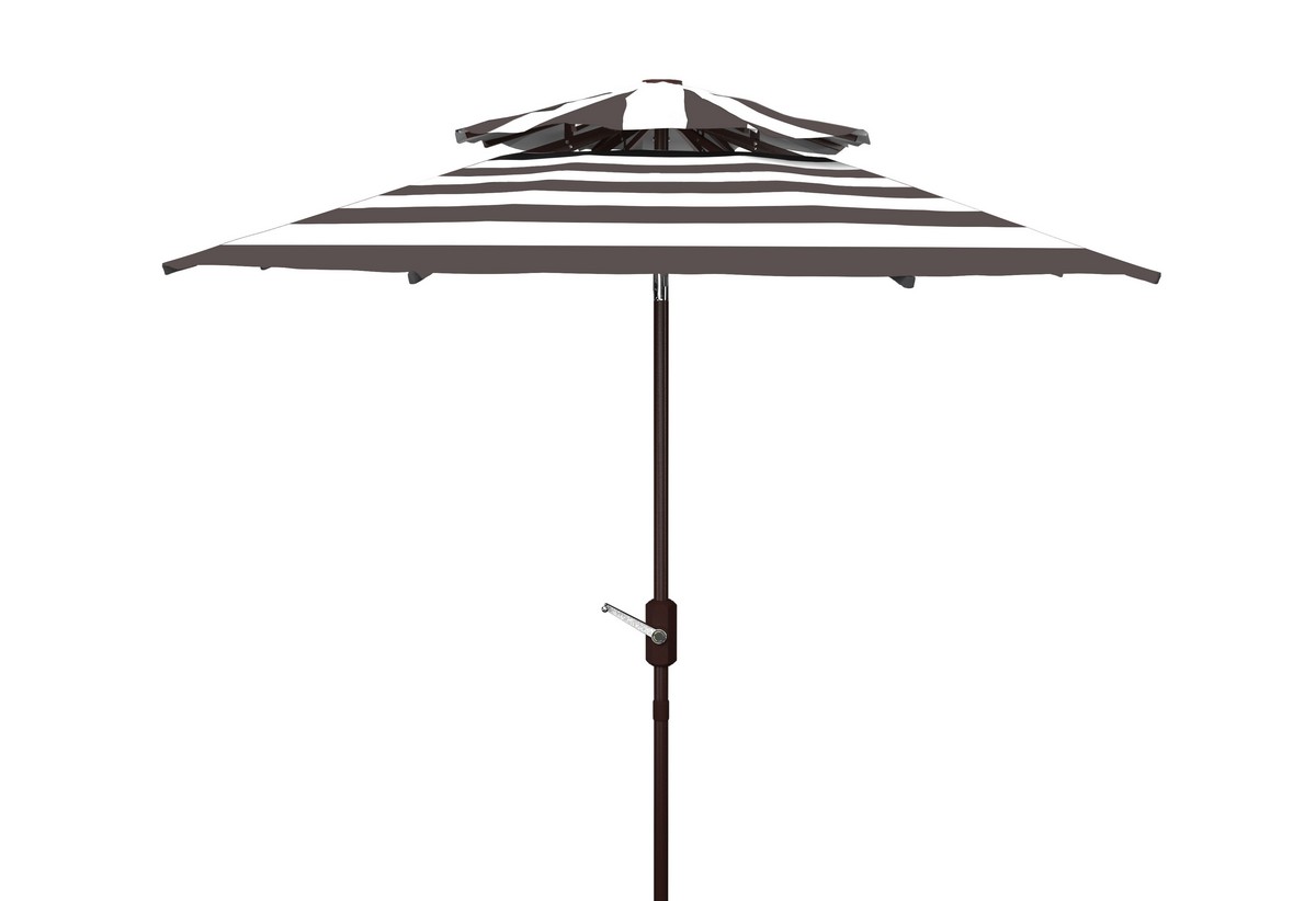  Safavieh Iris Fashion Line Double Top Umbrella - Gray/White - Bonton