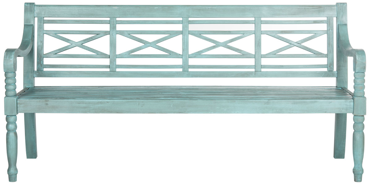  Safavieh Karoo Bench - Beach House Blue - Bonton