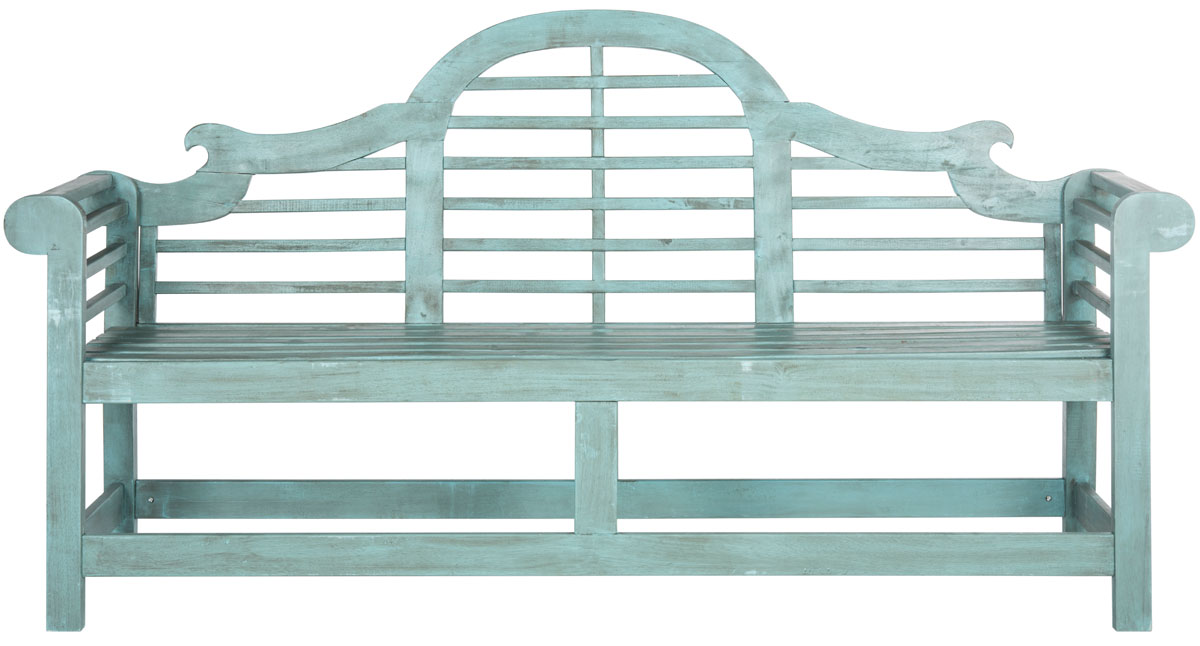  Safavieh Khara Bench - Beach House Blue - Bonton