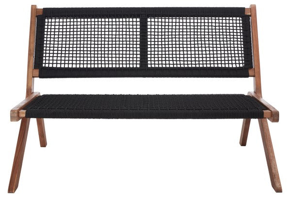  Safavieh Kobina Outdoor Bench - Natural/Black Rope - Bonton