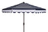  Safavieh Maui Single Scallop Striped Crank Push Button Tilt Umbrella - Navy/White - Bonton