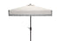  Safavieh Milan Fringe Square Crank Umbrella - White - Bonton