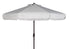  Safavieh Milan Fringe Crank Outdoor Push Button Tilt Umbrella - White - Bonton