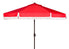  Safavieh Milan Fringe Crank Outdoor Push Button Tilt Umbrella - Red/White - Bonton