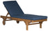  Safavieh Newport Chaise Lounge Chair with Side Table - Natural/Navy - Bonton