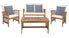  Safavieh Rocklin 4 Piece Outdoor Set - Natural/Beige/Navy White - Bonton