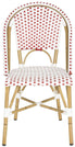  Safavieh Salcha Indoor Outdoor French Bistro  Side Chair - Red/White/Light Brown - Bonton