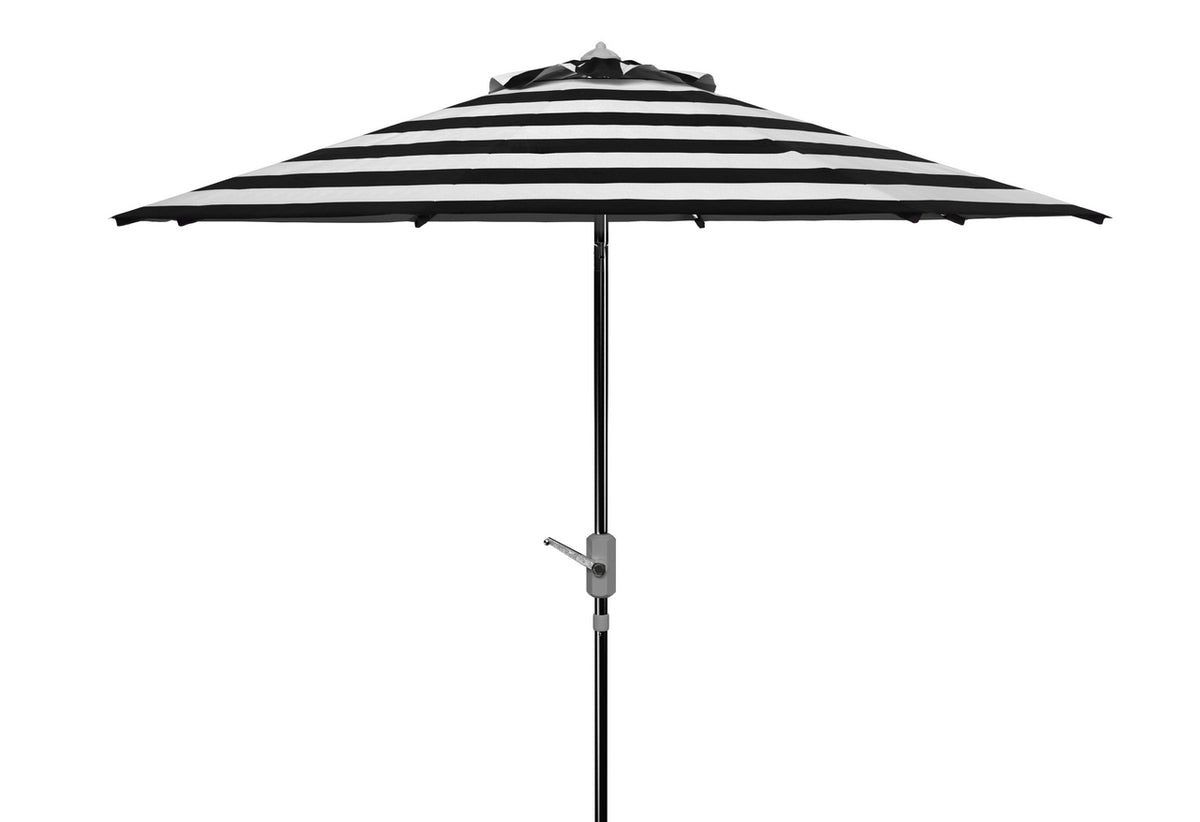  Safavieh Iris UV Resistant Fashion Line Auto Tilt Umbrella - Black / White / Silver - Bonton