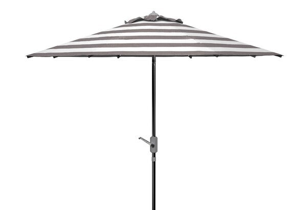  Safavieh Iris UV Resistant Fashion Line Auto Tilt Umbrella - Gray / White / Silver - Bonton