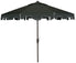  Safavieh Zimmerman UV Resistant Crank Market Push Button Tilt Umbrella With Flap - Dark Green - Bonton