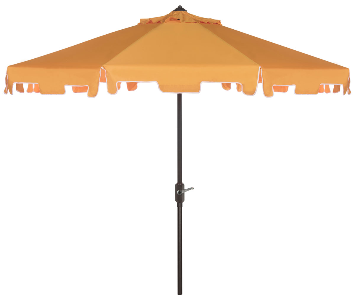  Safavieh Zimmerman UV Resistant Crank Market Push Button Tilt Umbrella With Flap - Yellow/White - Bonton