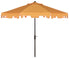  Safavieh Zimmerman UV Resistant Crank Market Push Button Tilt Umbrella With Flap - Yellow/White - Bonton