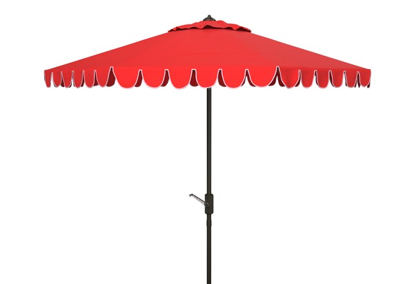  Safavieh Venice Round Crank Umbrella - Red - Bonton