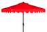  Safavieh Venice Single Scallop Crank Outdoor Push Button Tilt Umbrella - Red/White - Bonton