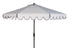  Safavieh Venice Single Scallop Crank Outdoor Push Button Tilt Umbrella - White/Black - Bonton