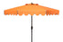  Safavieh Venice Single Scallop Crank Outdoor Push Button Tilt Umbrella - Orange - Bonton