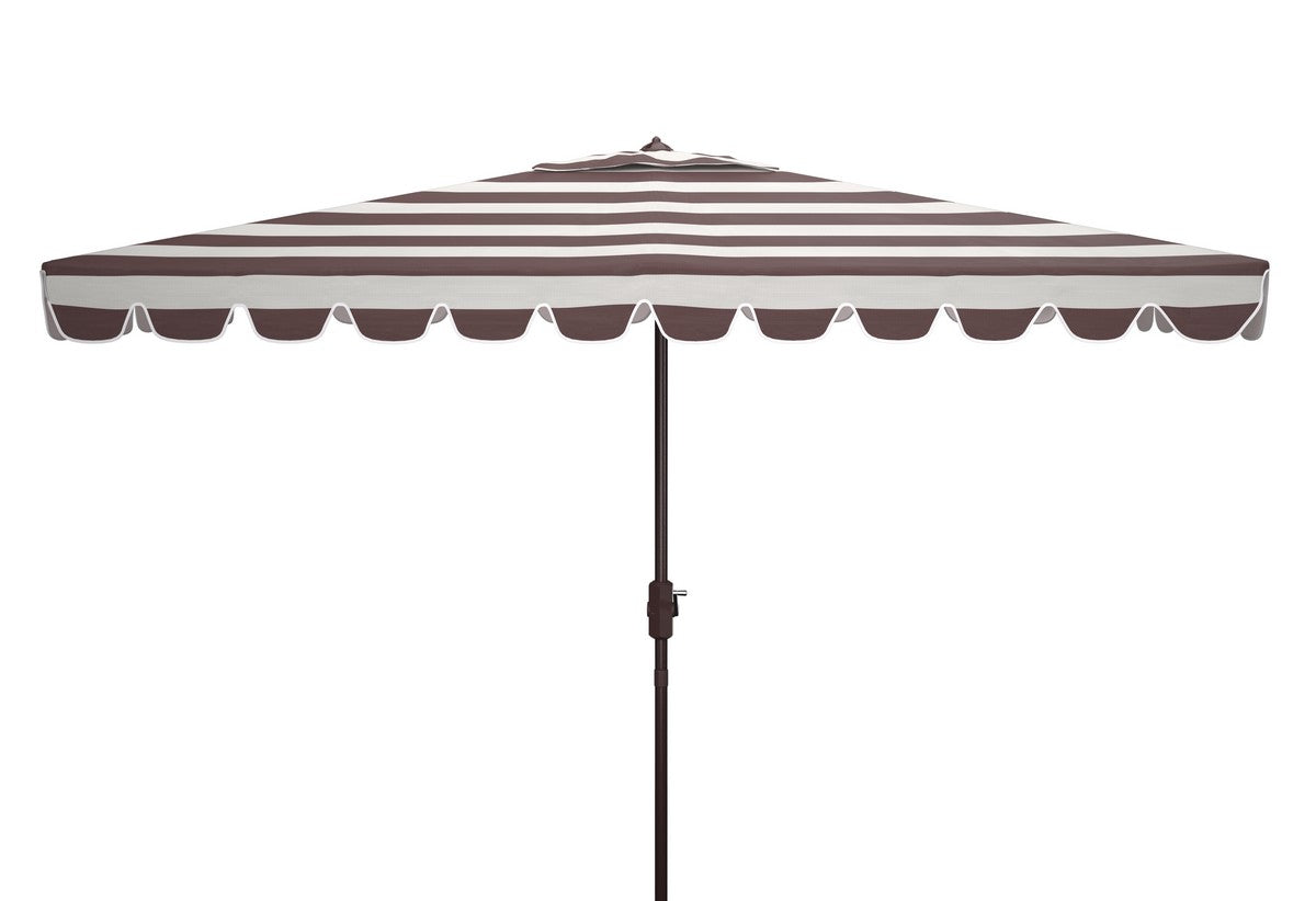  Safavieh Vienna Rectangle Crank Umbrella - Gray/White - Bonton