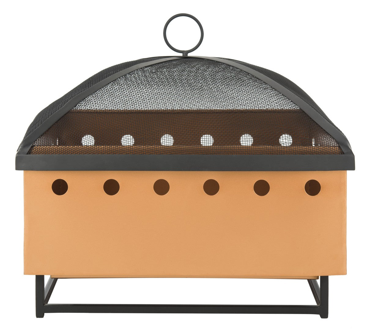  Safavieh Wyatt Square Fire Pit - Copper/Black - Bonton