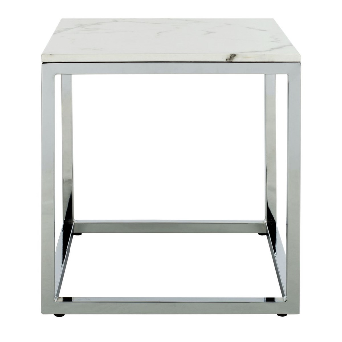  Safavieh Bethany Square End Table - White Marble Veneer - Bonton