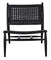 Soleil Black Leather Woven Accent Chair