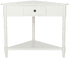  Safavieh Gomez Corner Table with Storage Drawer - Distressed Cream - Bonton