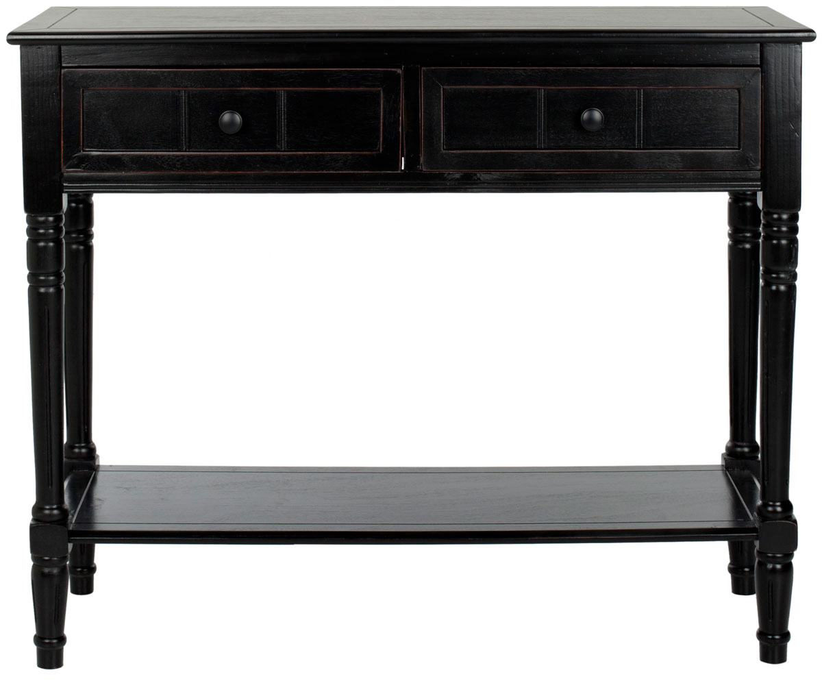  Safavieh Samantha 2 Drawer Console - Distressed Black - Bonton