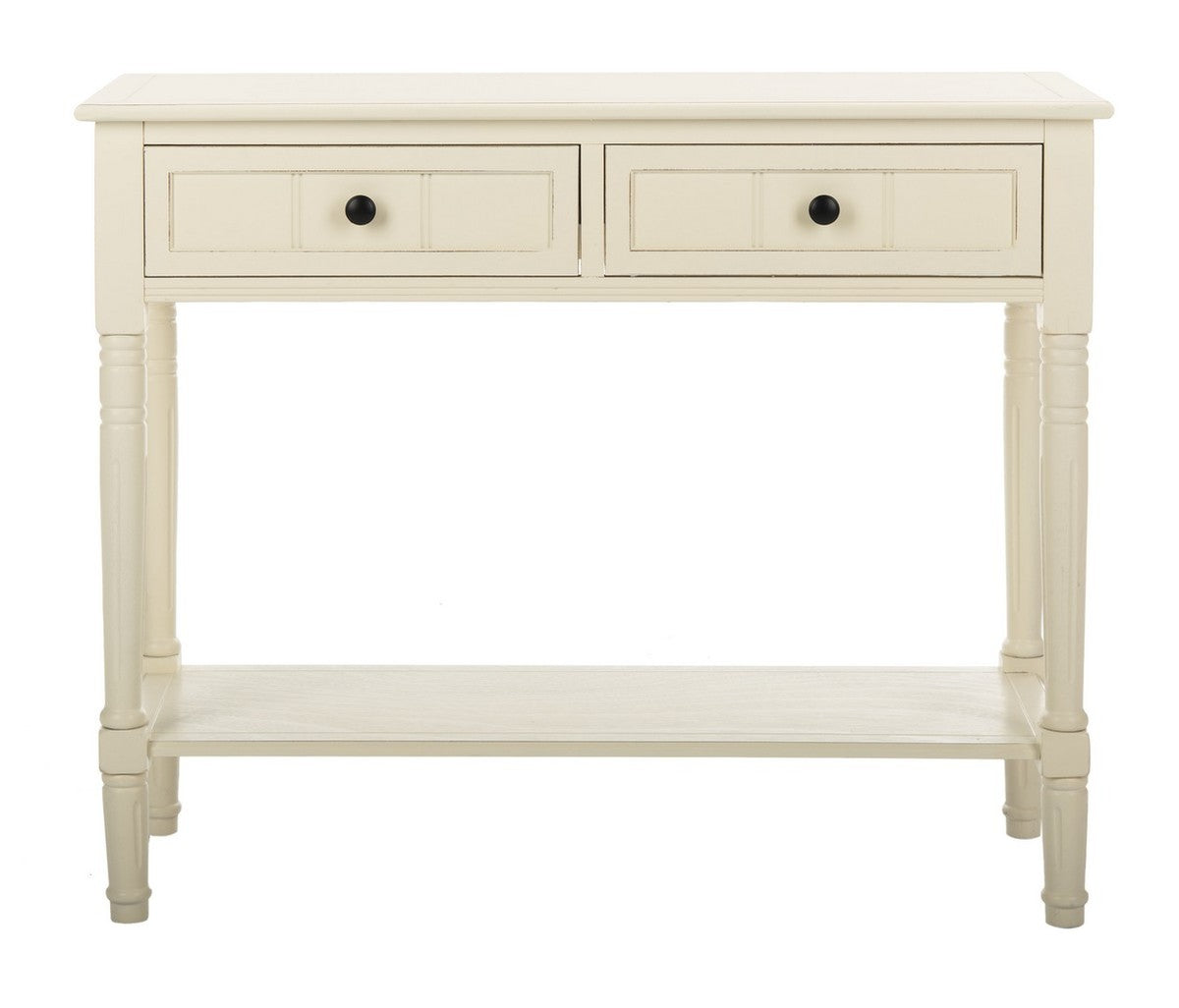  Safavieh Samantha 2 Drawer Console - Distressed Cream - Bonton