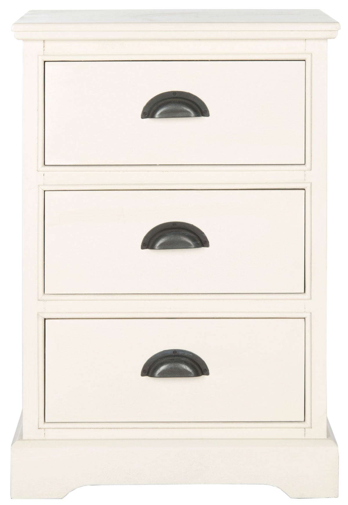  Safavieh Griffin 3 Drawer Side Table - White - Bonton