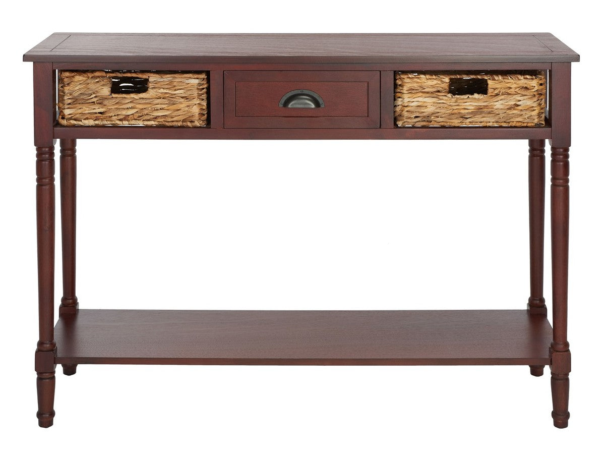  Safavieh Christa Console Table with Storage - Cherry - Bonton