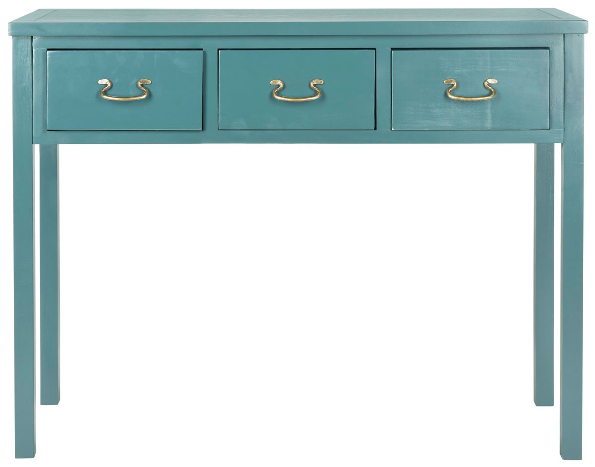  Safavieh Cindy Console with Storage Drawers - Teal - Bonton