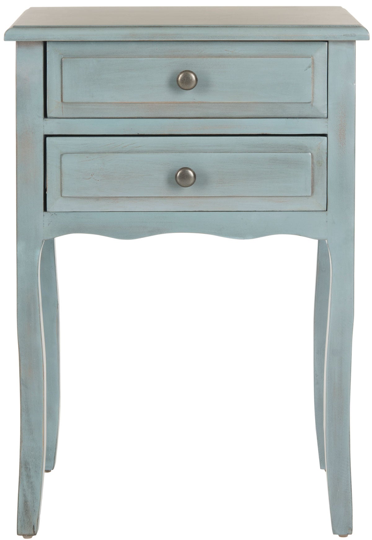  Safavieh Lori End Table with Storage Drawers - Barn Blue - Bonton