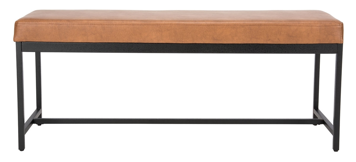  Safavieh Chase Faux Leather Bench - Brown - Bonton