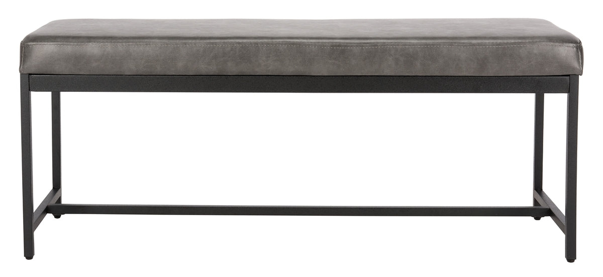  Safavieh Chase Faux Leather Bench - Grey - Bonton