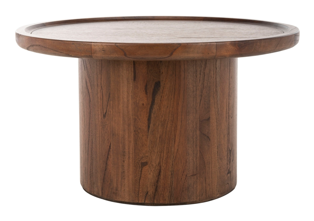  Safavieh Devin Pedestal Coffee Table - Dark Oak - Bonton