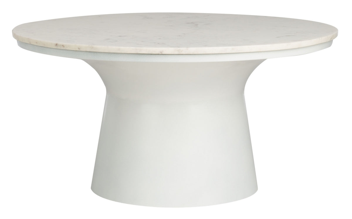  Safavieh Mila Pedestal Coffee Table - White Marble - Bonton